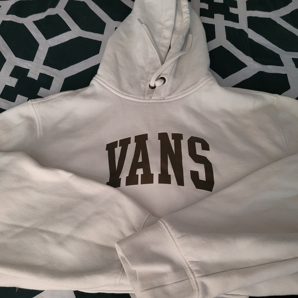 Vans White Hoodie with Black Logo